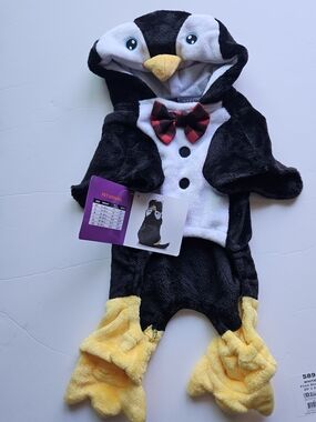 plush penguin pet costume